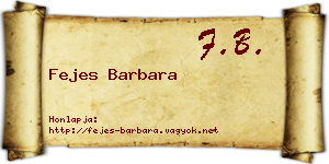 Fejes Barbara névjegykártya