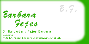 barbara fejes business card